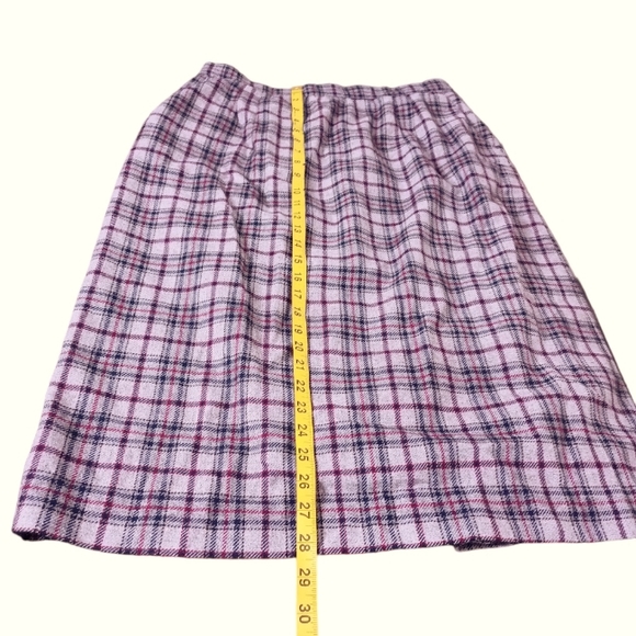 Vintage Plaid Wool Midi Skirt - Picture 7 of 10
